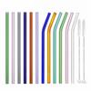 8.5"x8mm Reusable Glass Straws Set Multi-Color Glass Healthy Eco Friendly Drinking Straws for Cocktail Smoothie Milkshake
