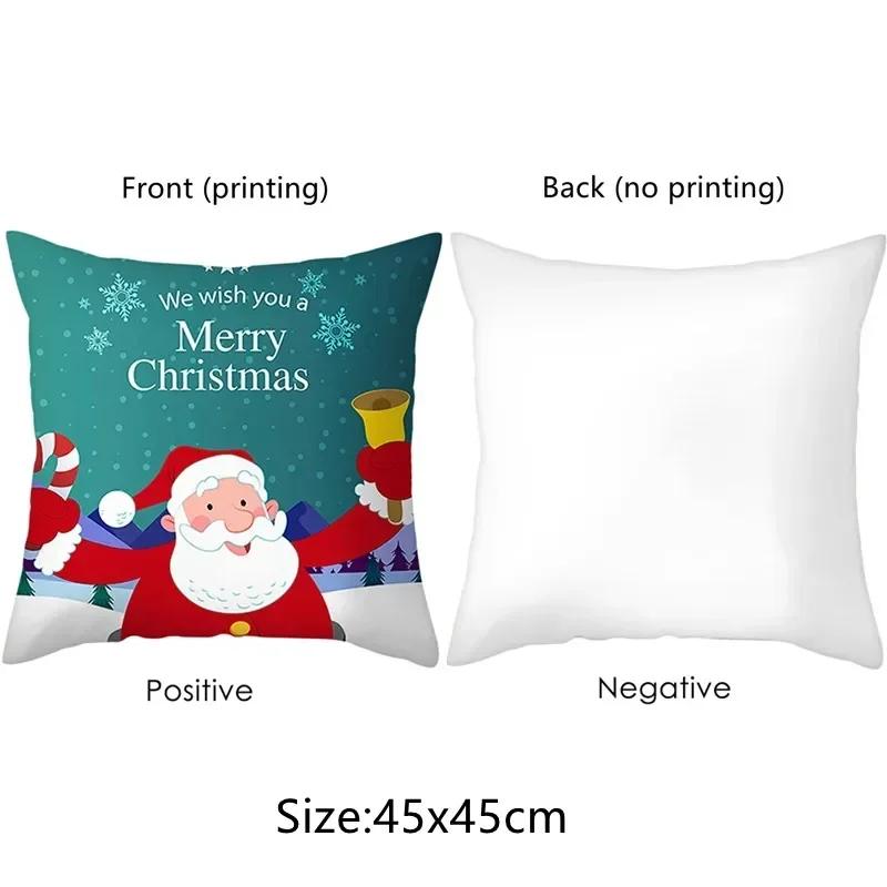 Merry Christmas Decoration Pillowcase Soft and Comfortable Snowman Pillow Cover Sofa Cushion Suite Home Decoration Gift
