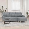 VidaXL 3-seater Sofa with Footrest Light Grey 180 Cm Fabric, Sofa, Sofa with Footrest, Three-seater Sofa, 3201001