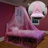Bed Canopy Easy Installation Fluorescent Stars Design Kid Room Round Top Children Crib Bed Tent Household Supplies