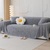 Jacquard Sofa Cover Ins Style Winter Plush Sofa Towel Thickening Solid Color Anti Cat Scratch Sofa Blanket Full Wrap Cover Cloth