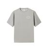Comfortable Simple Loose Letter Print Breathable Drop Shoulder Short Sleeve T-Shirt Unisex Tops Moss-Grey-Green 152527123-2