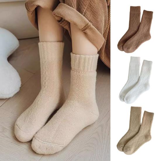 Fleece Lined Crew Socks for Women Cozy Soft Warm Thick