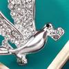 Carrier Pigeon Brooch Sparkling Rhinestone Decor Anti-rust Alloy Lightweight Bird Animal Formal Coat Suit Collar Decoration Jewelry Lady Clothes