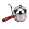 Pour Over Coffee Kettle 500ml 304 Stainless Steel Gooseneck Spout Coffee Drip Teapot with Wood Handle for   Camping