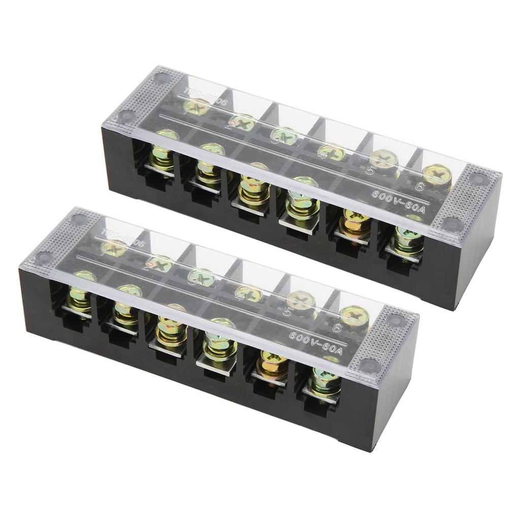 Terminal Strip Block Large Current Easy Wiring Ground Circuit Terminal Block 600V 60A 6 Positions