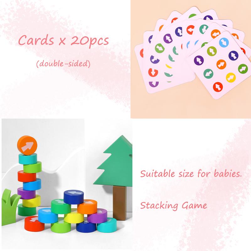 Children Montessori Wooden Toy Arrow Direction Color Sensory Matching Game Logical Thinking Toddler Early Education Puzzle Board