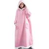 OYUEGE Wearable for Men and Winter with Heat Ships Within 24 Hours Blanket, Loungewear, Gown, Women, Wear, Flannel, Washable, Hooded, Pockets, Warm,