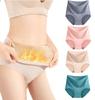 YOUHA Cotton Belly Warmer Warmth Like a Hot Water Warm Plus Peach Underwear for Fall and Winter Dark Women's Panties, 4-Pack, High-Waisted,