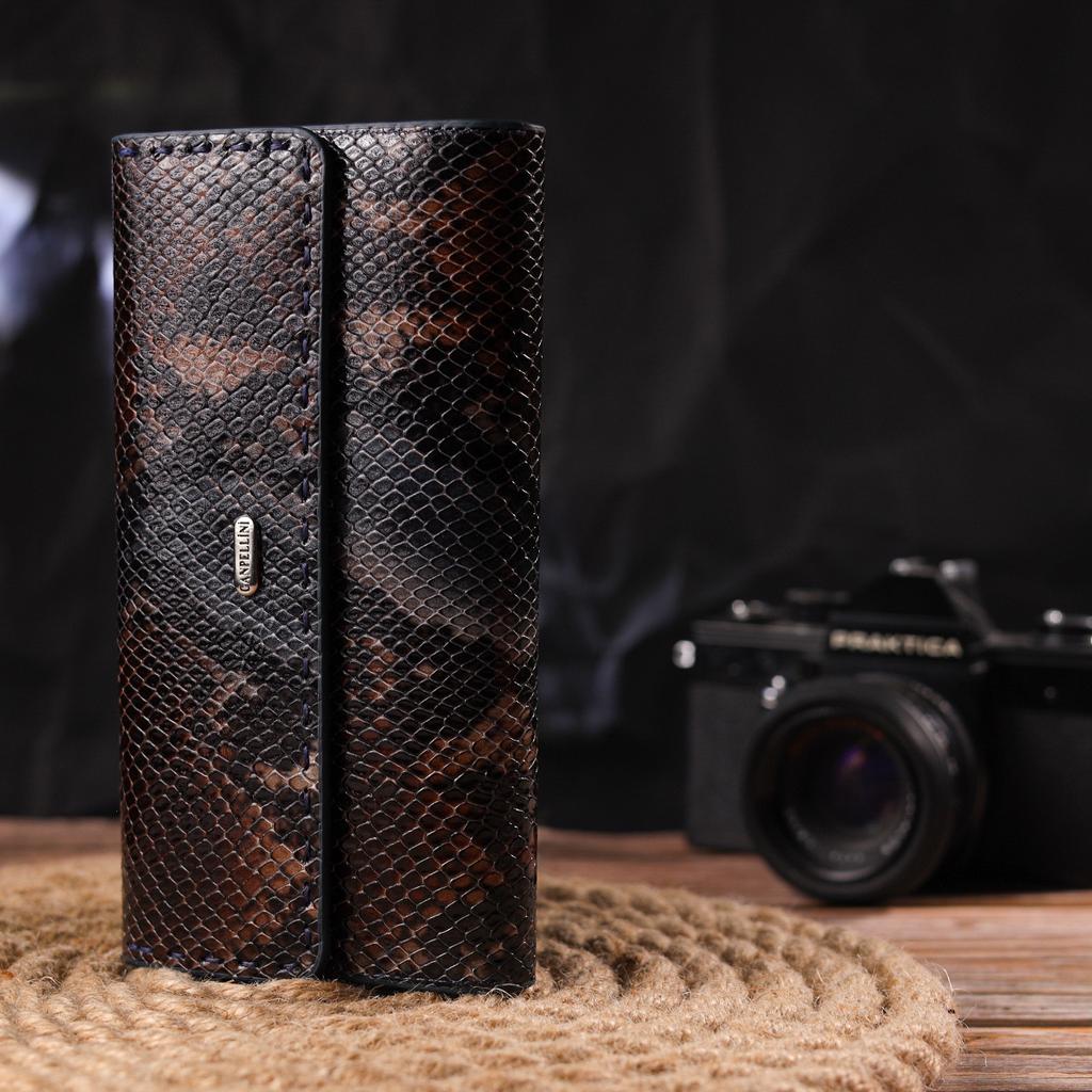 Beautiful Roomy Women's Wallet Made of Genuine Leather with Snake Embossing CANPELLINI Wallet 21663 Multicolored