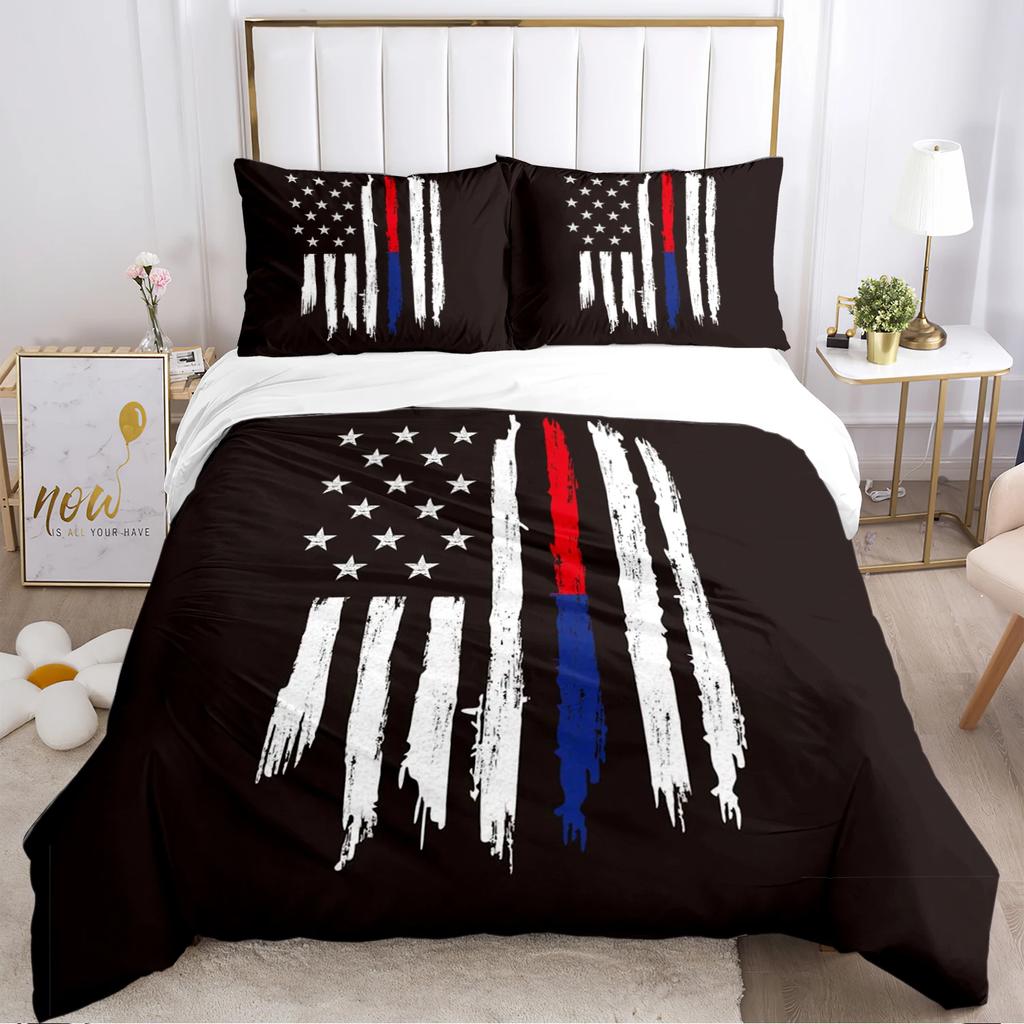 US UK National Flag Digital Polyest Duvet Cover Bedding Sets Soft Quilt Cover and Pillowcases for Teens Single/Double/Queen/King