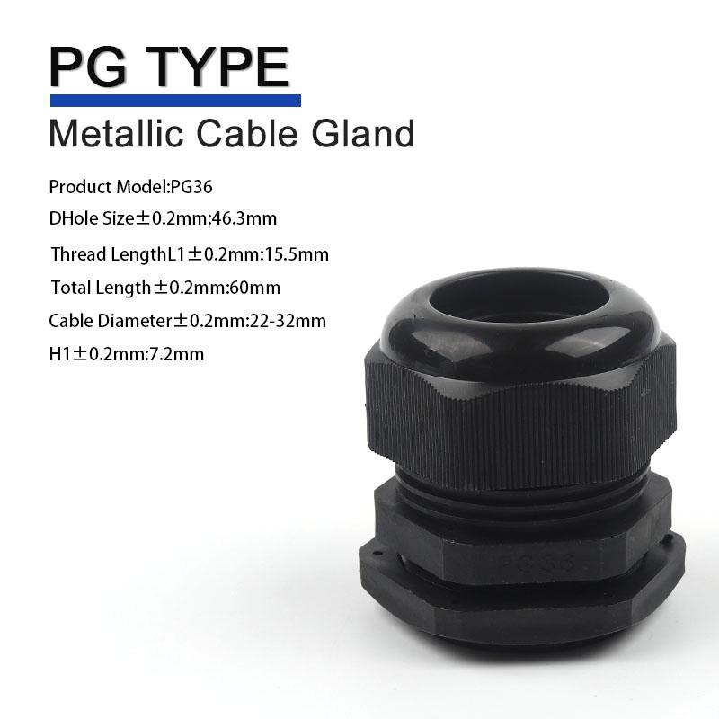 Waterproof Cable Gland Black Plastic Seal Joint Nylon PG29 PG36 PG42 PG48 PG63 IP68 White Cable Fixing Nylon Connector