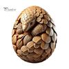 Animal Easter Carving Craft Egg Wooden Owl Squirrel Monkey Animals Carved Eggs for Home Tiered Tray Table Decor