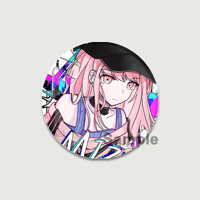 32/44/58mm Cute Project SEKAI Anime Pins Akiyama Mizuki Tinplate Badge DIY Custom Cartoon Girl Brooch Pin for Hat Bag Fans Collection Gifts