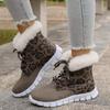 Women Ankle Boots Winter Comfortable Warm Fluffy Boots Lace Up Soft Sole Platform Shoes Women Non Slip Thick Plush Snow Boots