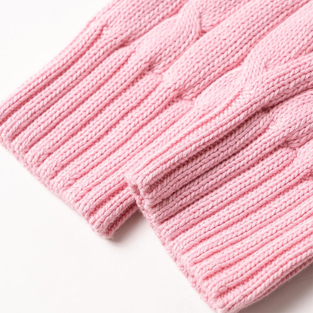 Polo Ralph Lauren SS23 Solid Color Logo Embroidered Slim Fit Cable Knit Sweater Women Sweater Pink WMPOSWENC020592-650