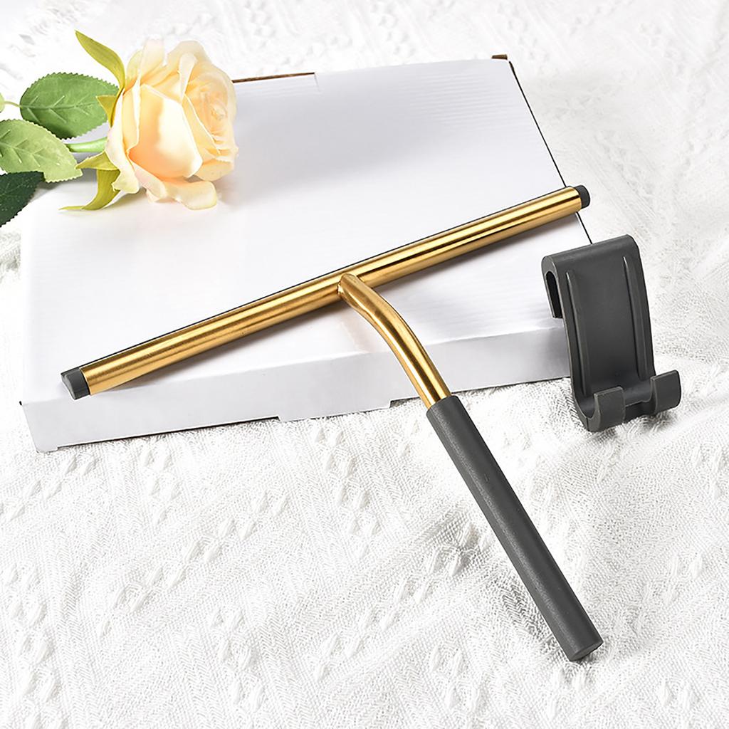 Household Cleaner Bathroom Scraping Shower Screen Window Cleaning Tool Scraper Squeegee Golden Stainless Steel Glass