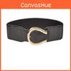 Buckle Fashion Gold Decoration Women Casual Wide Waist Belt For Use Daily