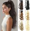 Synthetic Long Wavy Clip In Ponytail Extensions Wrap Around Ponytail Hairpieces For Women Daily Wear