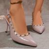 Fashion 2025 New Spring and Summer European and American Sexy Pointed Toe Rivet High Heels Women's Stiletto Buckle Sandals
