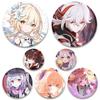 58MM Mini Cartoon Genshin Impacts Characters Brooches Enamel Pin Exquisite Keqing Xiao Zhongli Klee Qiqi Ganyu Cosplay Badge Jewelry