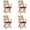 Day and Night - Day and Night Folding Garden Chairs 4 Units and Cushions Solid Acacia Wood