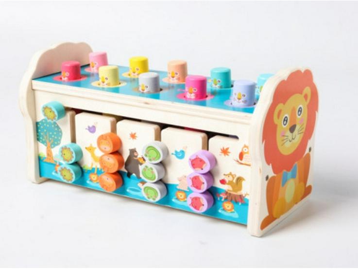 Wooden Baby Hammering Table for Early Education, Ages 6-24 Months
