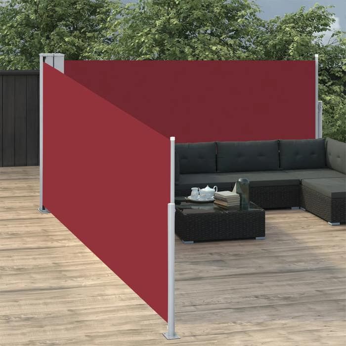 VidaXL Retractable Side Awning Red 120 X 1000 Cm