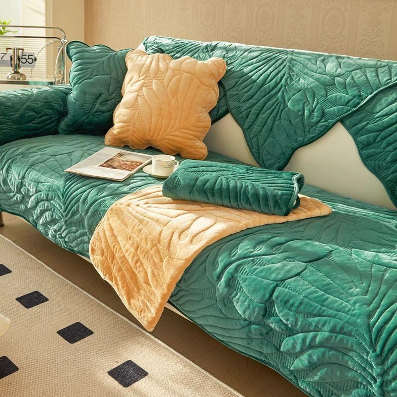 Sofa Cushion Winter Nordic Simple Thickened Non-Slip Seat Cushions Plush Backrest Towel Sofa Cover Slipcover