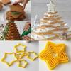 6Pcs/Set 3D DIY Pentagram Christmas Tree Cookies Cake Cutter Mold Set Baking Tool for Christmas Day Cookie Cutter Set