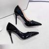 Sexy Black Sole Thin 6cm 8cm 10cm Heel High Heels Classic Style Black Office Work Shoes Light Lady Pumps Plus Size 43