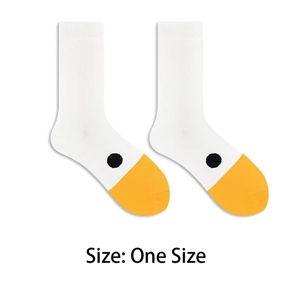 Soft Goose Duck Printed Socks Breathable Mid Tube Sock Funny Warm Socks Women Men Universal