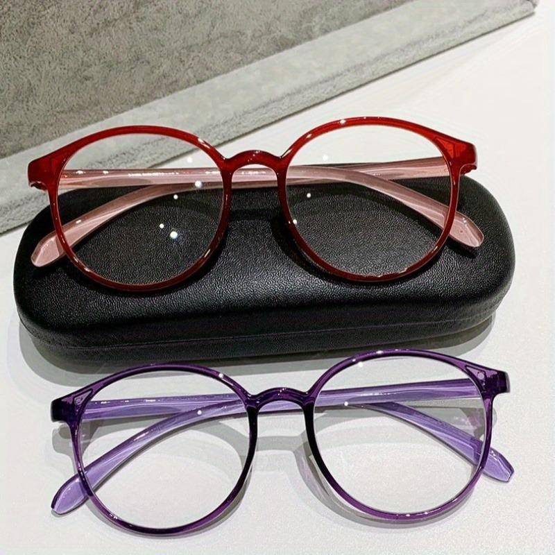 6pcs Round Frame Fashionable Decorativereading Glasses Anti Blue Light Reading Glasses Unisex
