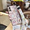 Ring Cartoon Phone Case For MOTO E13 Dirt-resistant Kickstand Waterproof Shockproof Wristband Cute Anti-knock Anti-dust