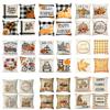 Nordic Fashion Square Linen Pillowcase Thanksgiving Design Autumn Harvest Cartoon Pumpkin Print Cushion Pillowcase