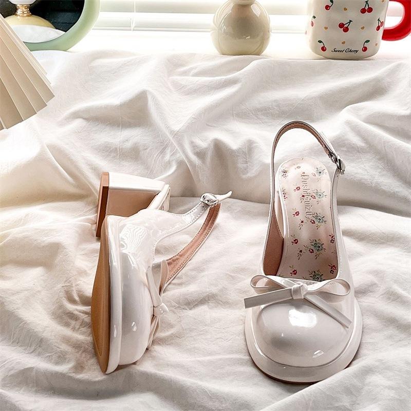 Baotou Mary Jane Sandals Women's Thick Heel Beautiful High Heels Evening Style Word Belt Summer 2025 New Skirt Shoes