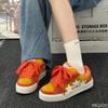 Spring Autumn New Orange Red Star Skateboarding Shoes for Female Niche Retro Youthful Design Simple Comfortable Sports Shoes