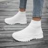 New Socks Shoes Women's High-top Sports Elastic Casual Couple Socks Trendy Shoes Knitted Men's Shoes