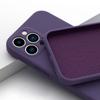 Color Dark Purple Square Liquid Silicone Phone Case For iPhone 15 14 13 12 Pro Max Mini 14 Plus Full X XS MAX 6 6S 7 8 SE 2022 Protection Cover