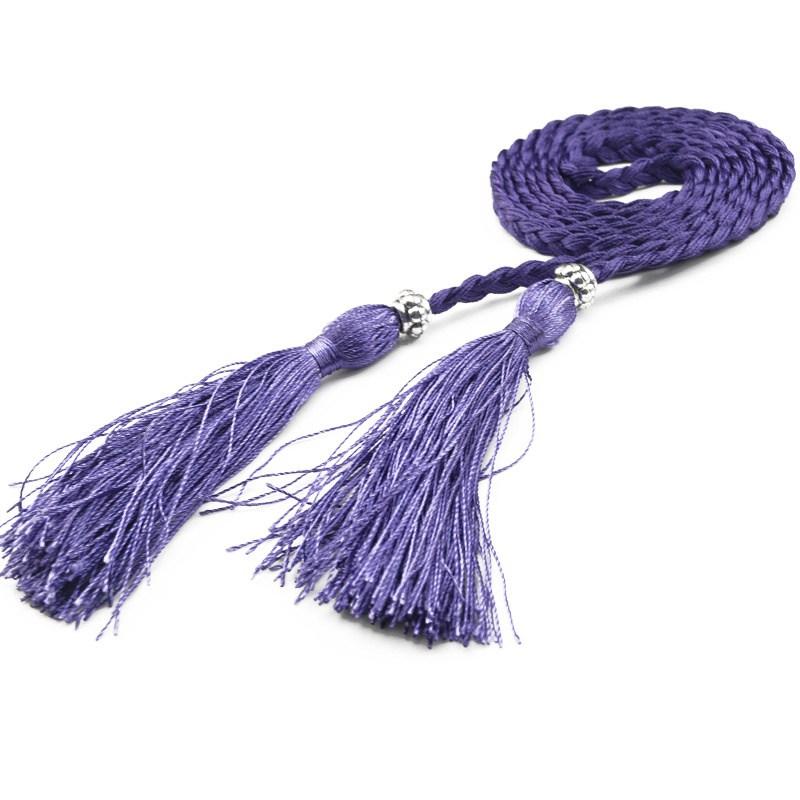 Women's Belt Woven Tassel Waist Strap Student Belt Thin Waist Chain Bow Rope Skirt Knotted Decorative Korean Style