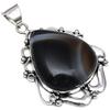 Pendant Grey Botswana Agate Gemstone Mother's Day Gift Silver Jewelry 2.25"