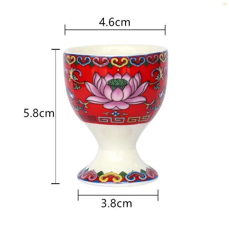 3pcs Buddhist Ceramics Water Supply Cup Buddha Hall Lotus Goblet Wine Glass Decorations Home Feng Shui Worship Decor Accessories