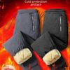 Men's Waterproof Outdoor Lambskin Trousers - Thick, Straight, Large Size with Cotton and Fleece for Winter Sports