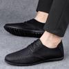 Men's Leather Shoes Soft Soles Casual Leather Shoes Fashion Trendy Moccasins Driving Shoes Lightweight Flat Shoe Erkek Ayakkabı