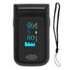 Organic LED Fingertip Pulse Oximeter Blood Oxygen Saturation Monitor With Lanyard Black