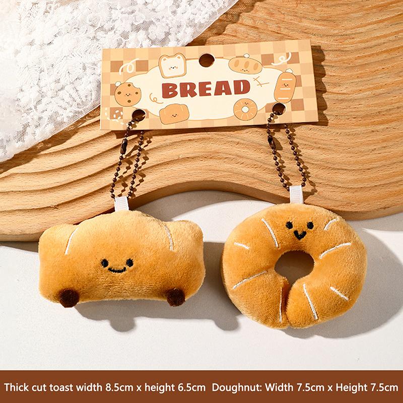 Cartoon Plush Bread Series Pendant Keychain Cute  Doll Keychain Creative Kawaii Backpack Decoration Accessories Gifts