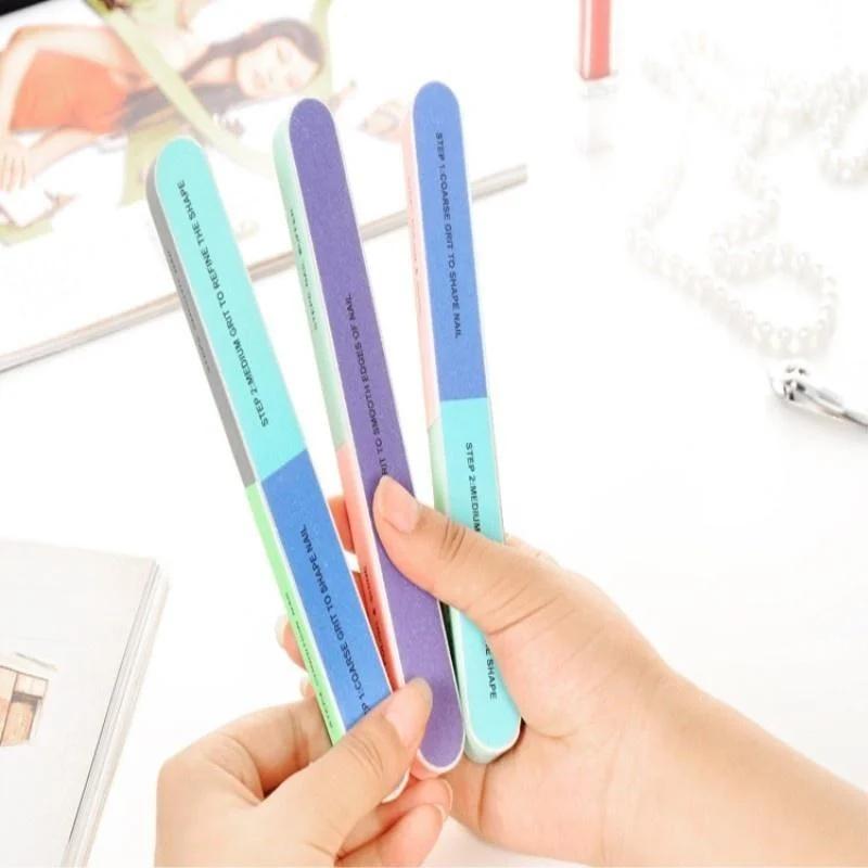 3 PCS New Creative Multifunctional Printed Nail File with Double-sided Polishing Sand Bar for Nail Enhancement Tool Accessories