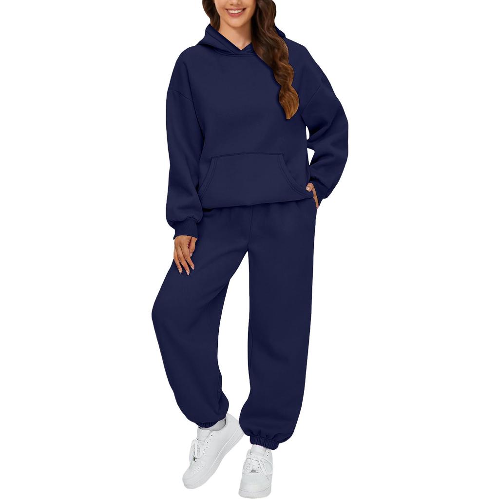 Womens 2 Piece Outfits Hoodie Sweatsuit Sets Oversized Sweatshirt Baggy Fall Fashion Sweatpants With Pockets