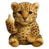Flip-off Animal Doll Middle Finger Highland Cow Plush Toy Stuffed Sassy Panda Cat Dog Collectible for Home Office Desktop Decor