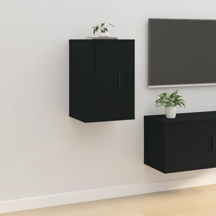 816658 vidaXL Wall-Mounted TV Cabinet Black 40x34.5x60 Cm